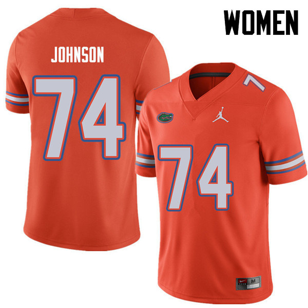 Jordan Brand Women #74 Fred Johnson Florida Gators College Football Jerseys Sale-Orange